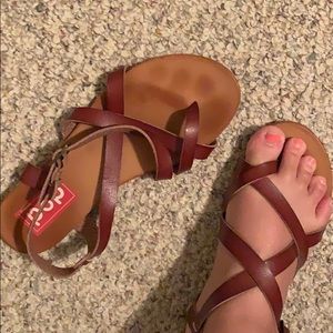 Brown sandals with straps